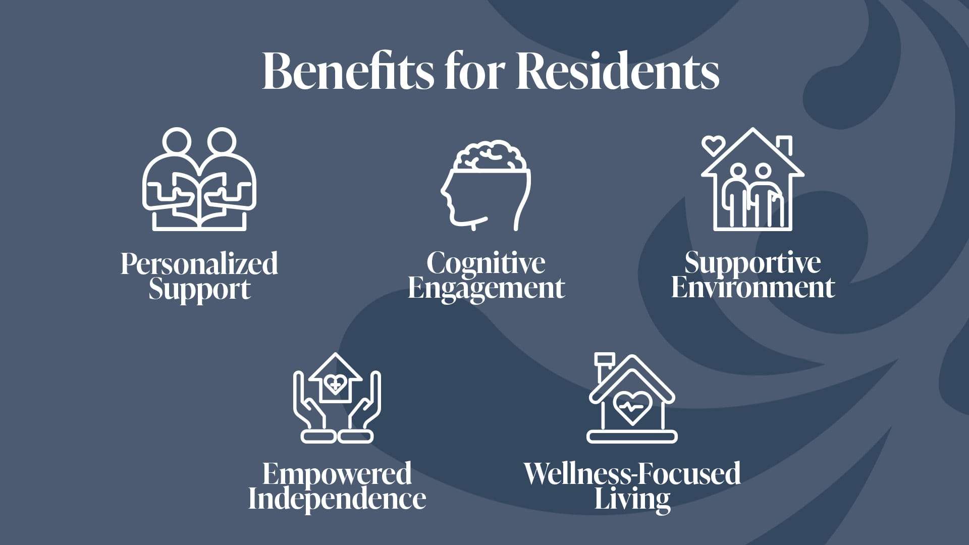 Benefits for Residents - The Preserve The benefits for residents of The Preserve at Dunedin such as personalized support, cognitive engagement, a supportive environment, empowered independence, and wellness-focused living.